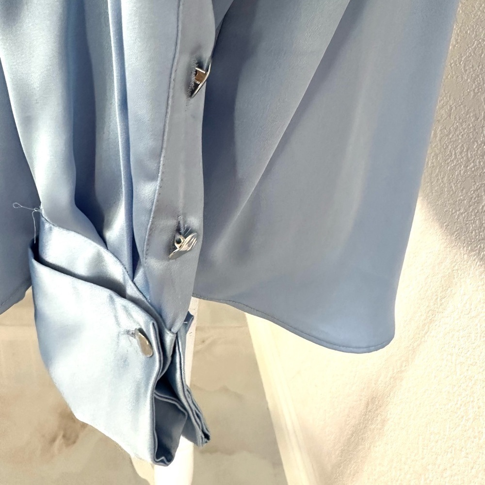 Zara Powder Blue Oversized Women's Button Down Shirt - Picture 5 of 7